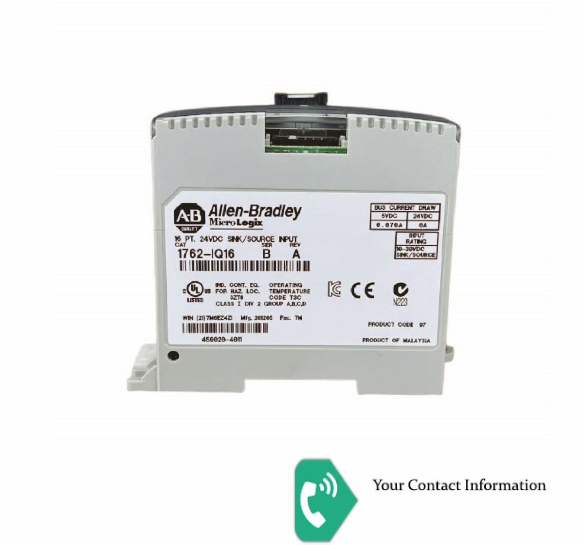 برق قدرت مدل <bdi>1762-IQ16 B A</bdi> برند <bdi>Allen Bradley</bdi>
