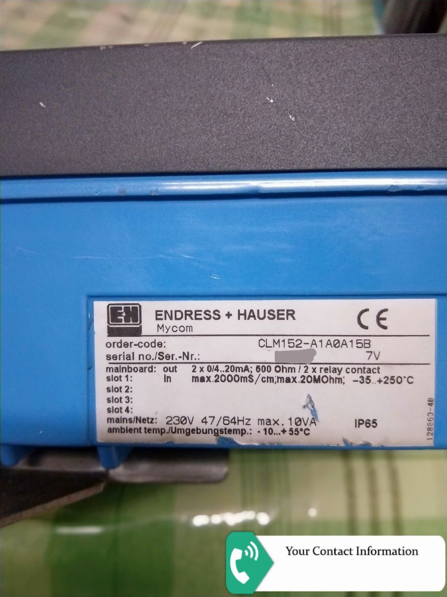 آنالایزر PH ORP Conductivity DO مدل CLM152-A1A0A15B برند Endress+Hauser