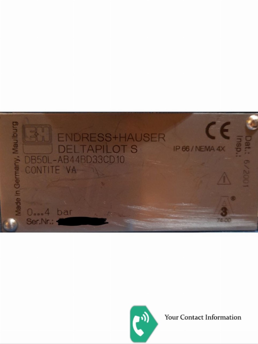 ترانسمیتر فشار مدل DB50L-AB44BD33CD10 برند Endress+Hauser