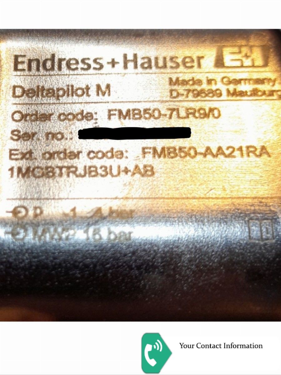 ترانسمیتر فشار مدل FMB50-AA21RA1MGBTRJB3U+AB برند Endress+Hauser