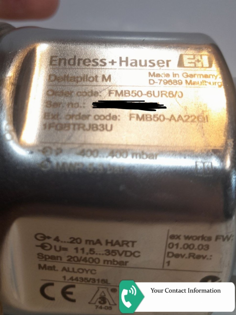 ترانسمیتر فشار مدل FMB50-AA22QI1FGBTRJB3U برند Endress+Hauser