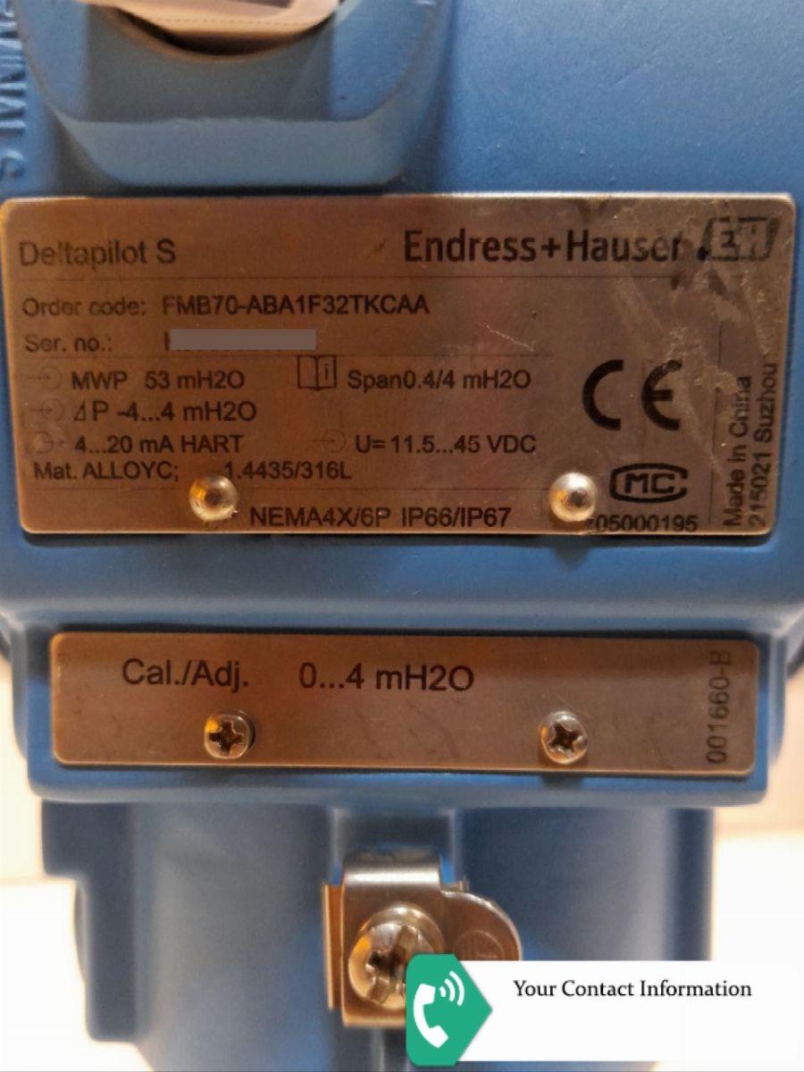 ترانسمیتر فشار مدل FMB70-ABA1F32TKCAA برند Endress+Hauser