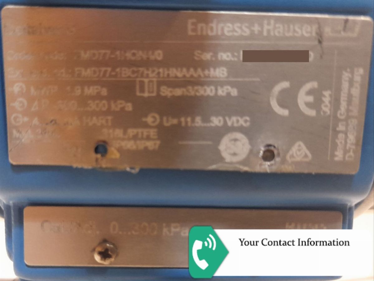 ترانسمیتر فشار مدل FMD77-1BC7H21HNAAA+MB برند Endress+Hauser