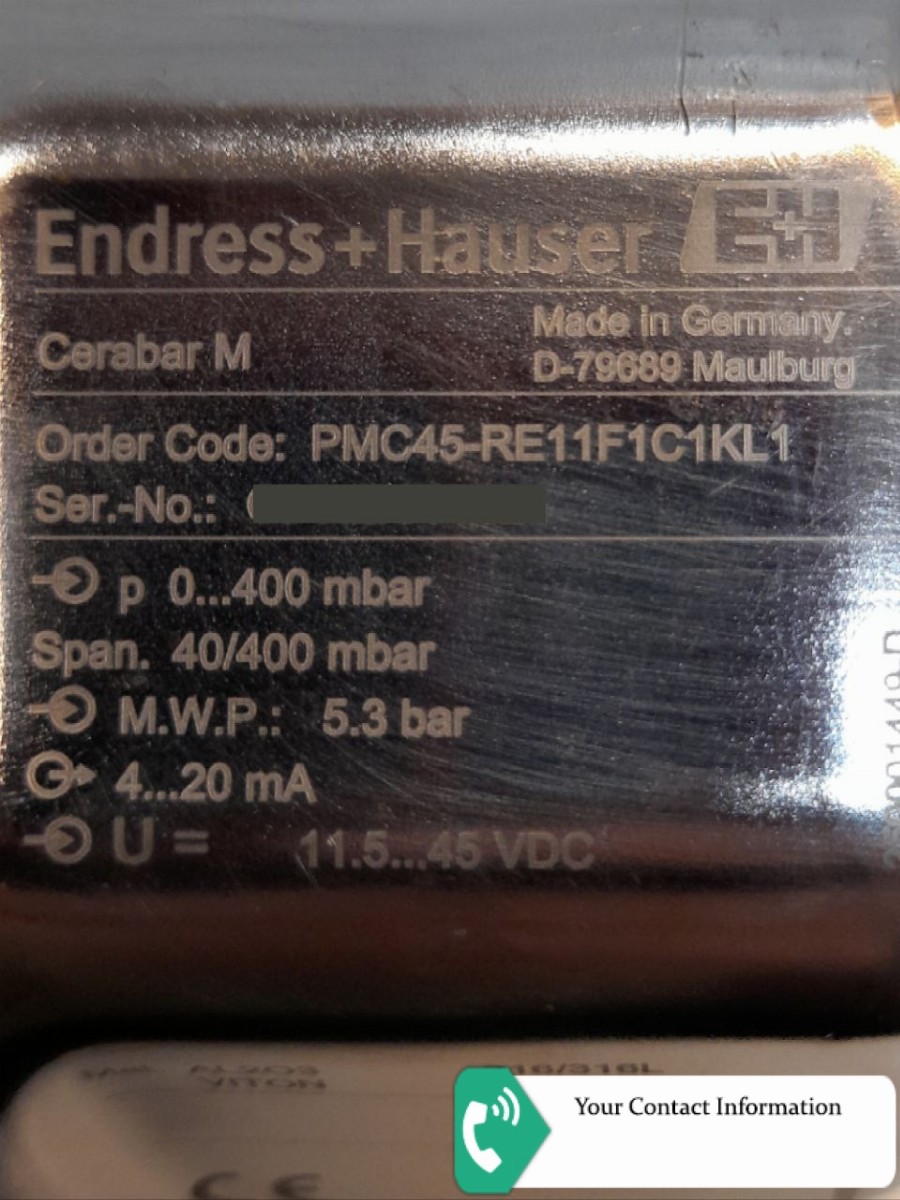 ترانسمیتر فشار مدل PMC45-RE11F1C1KL1 برند Endress+Hauser