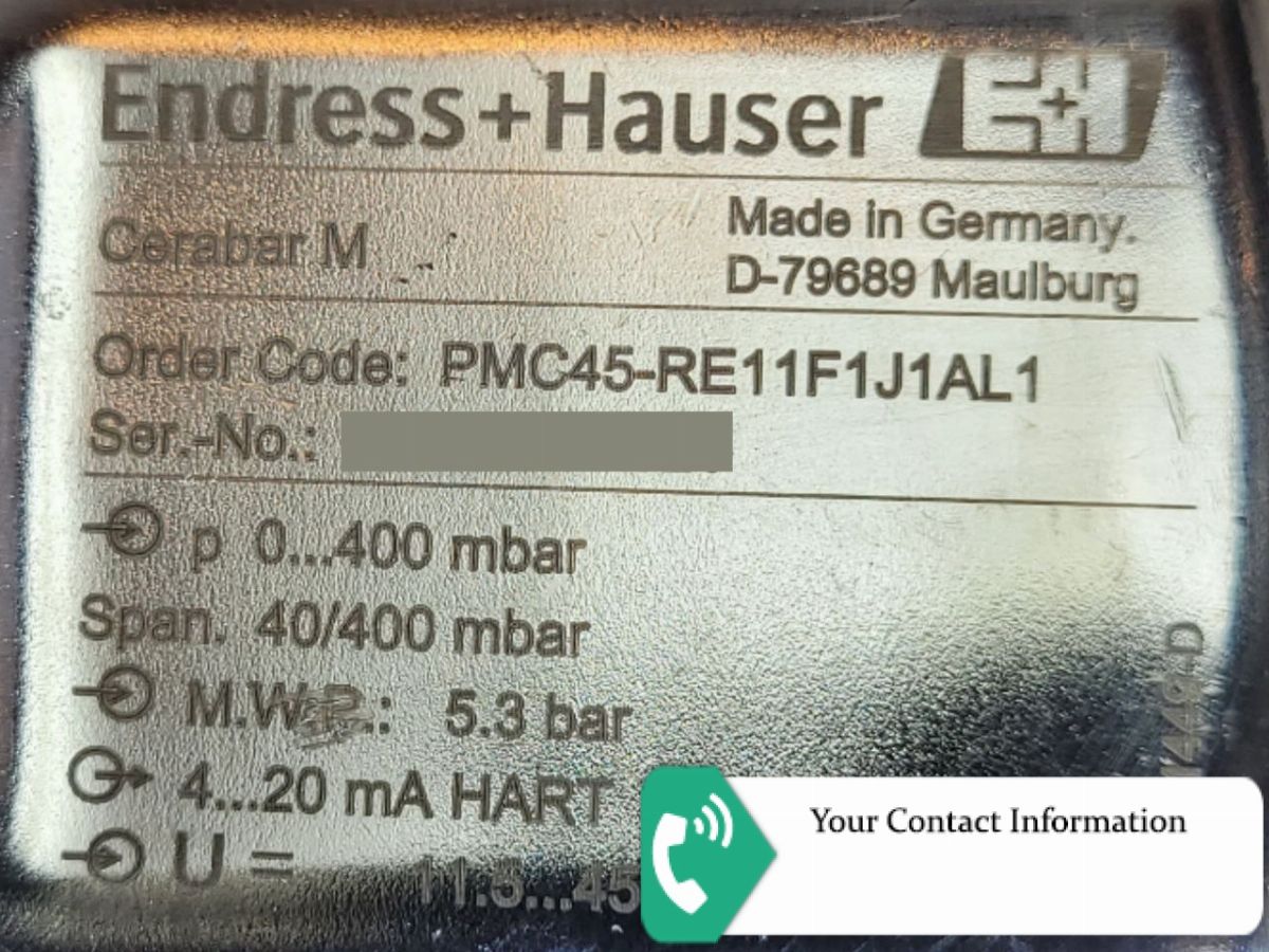 ترانسمیتر فشار مدل PMC45-RE11F1J1AL1 برند Endress+Hauser