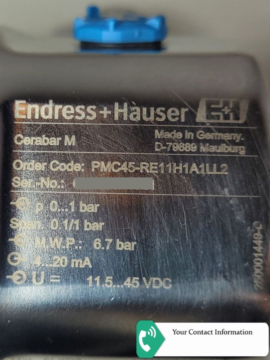 ترانسمیتر فشار مدل PMC45-RE11H1A1LL2 برند Endress+Hauser