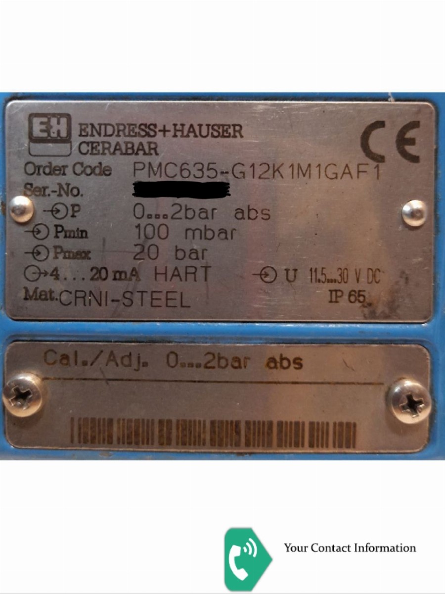 ترانسمیتر فشار مدل PMC635-G12K1M1GAF1 برند Endress+Hauser
