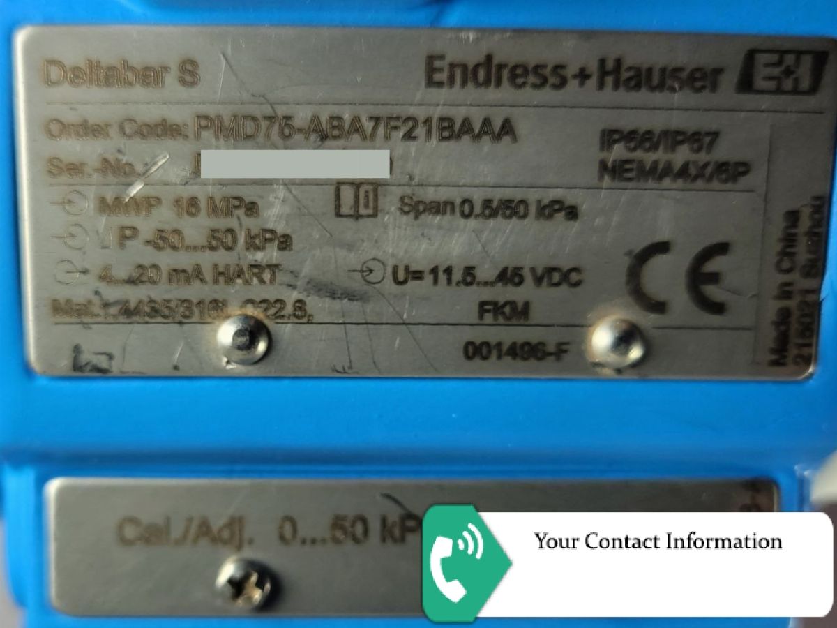 ترانسمیتر فشار مدل PMD75-ABA7F21BAAA برند Endress+Hauser