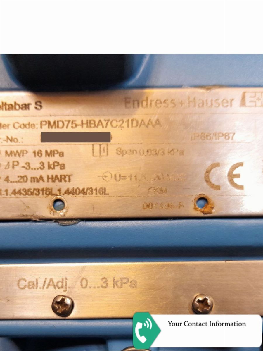 ترانسمیتر فشار مدل PMD75-HBA7C21DAAA برند Endress+Hauser