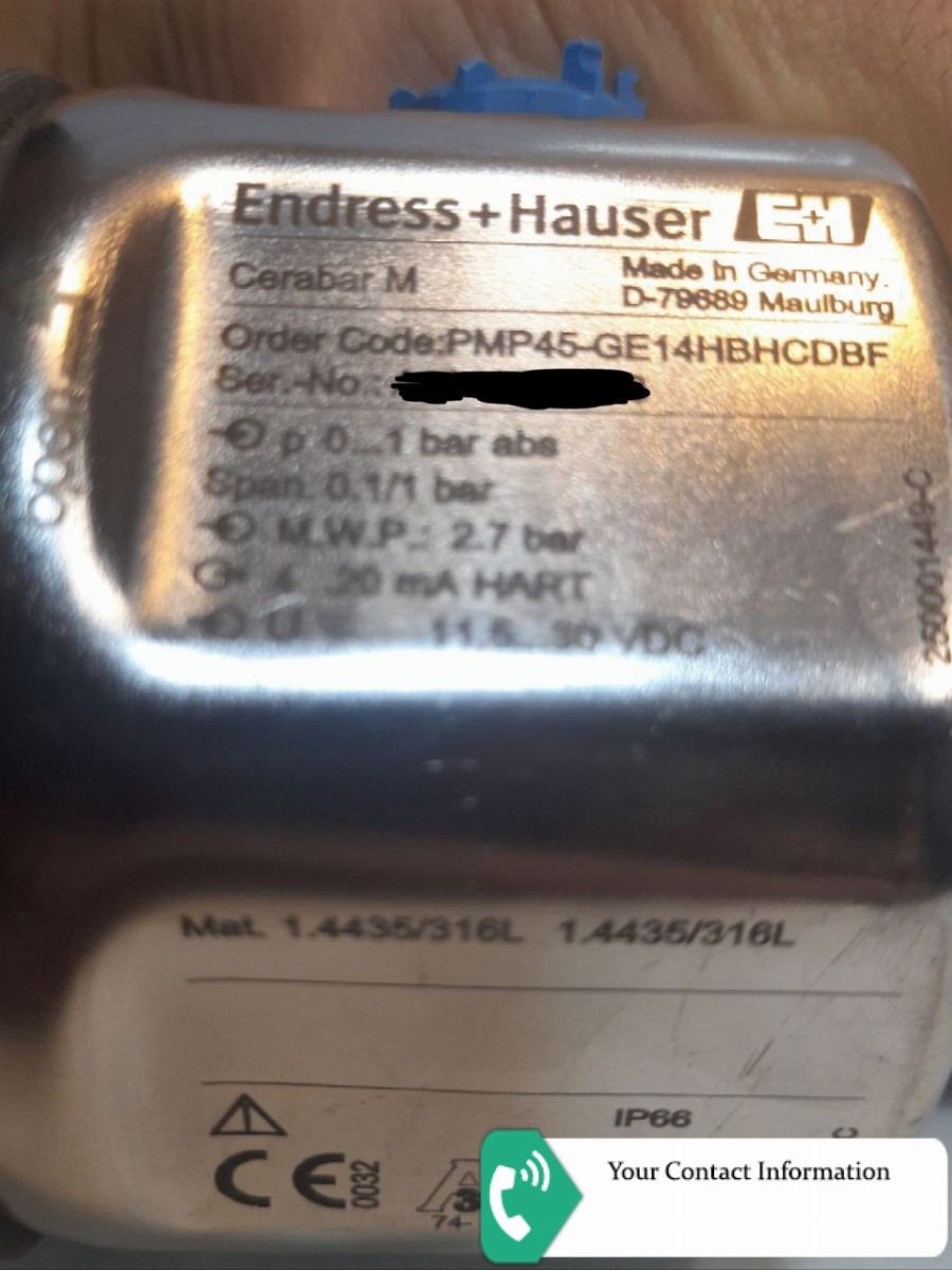 ترانسمیتر فشار مدل PMP45-GE14HBHCDBF برند Endress+Hauser