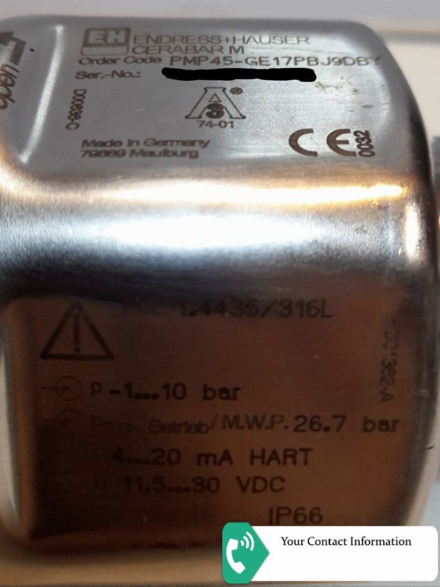 ترانسمیتر فشار مدل PMP45-HE17PBJ9DBY برند Endress+Hauser