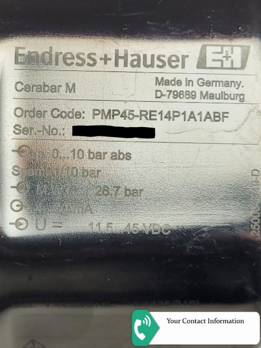 ترانسمیتر فشار مدل PMP45-RE14P1A1ABF برند Endress+Hauser