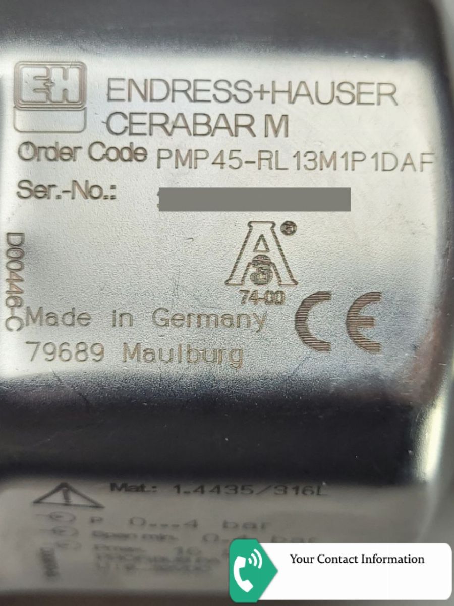 ترانسمیتر فشار مدل PMP45-RL13M1P1DAF برند Endress+Hauser
