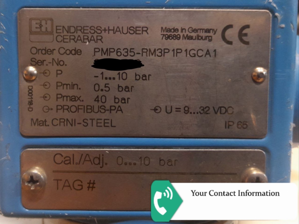 ترانسمیتر فشار مدل PMP635-RM3P1P1GCA1 برند Endress+Hauser
