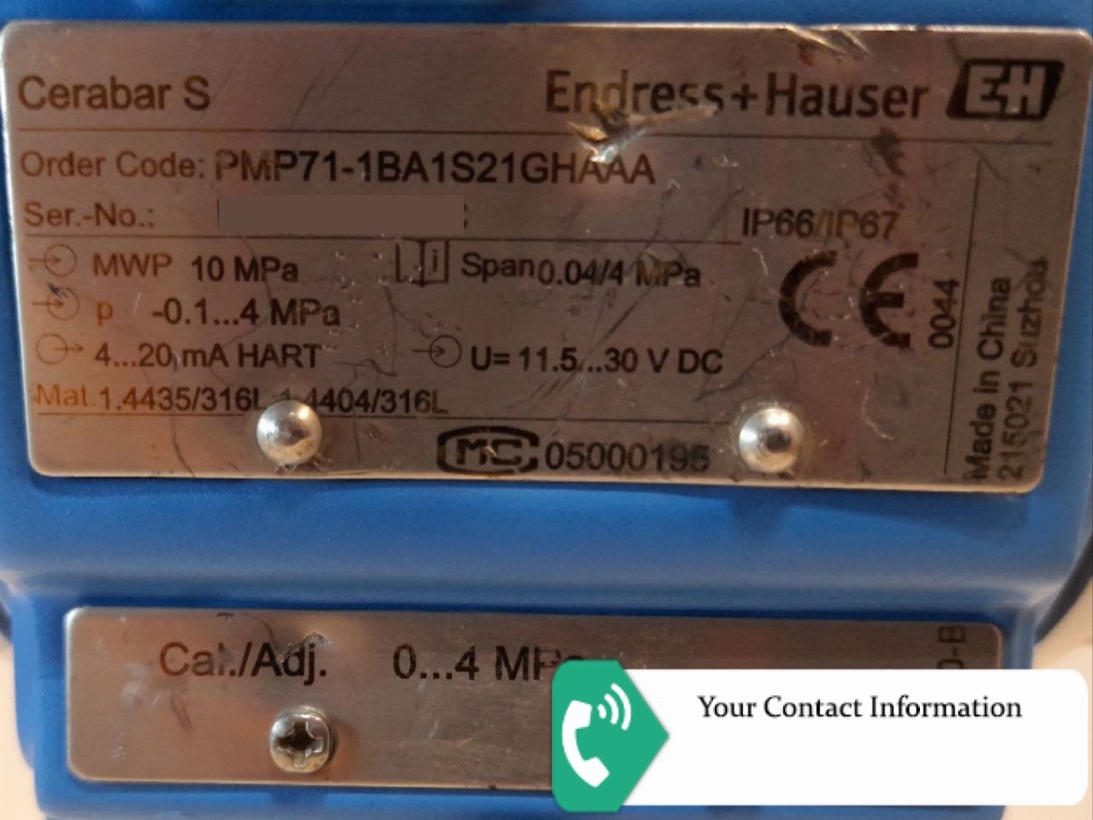 ترانسمیتر فشار مدل PMP71-1BA1S21GHAAA برند Endress+Hauser