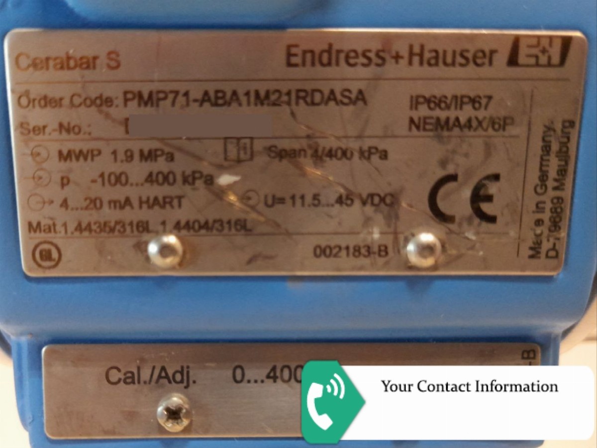 ترانسمیتر فشار مدل PMP71-ABA1M21RDASA برند Endress+Hauser