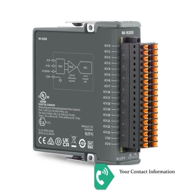 کارت داده برداری DAQ مدل NI-9205 برند National instrument