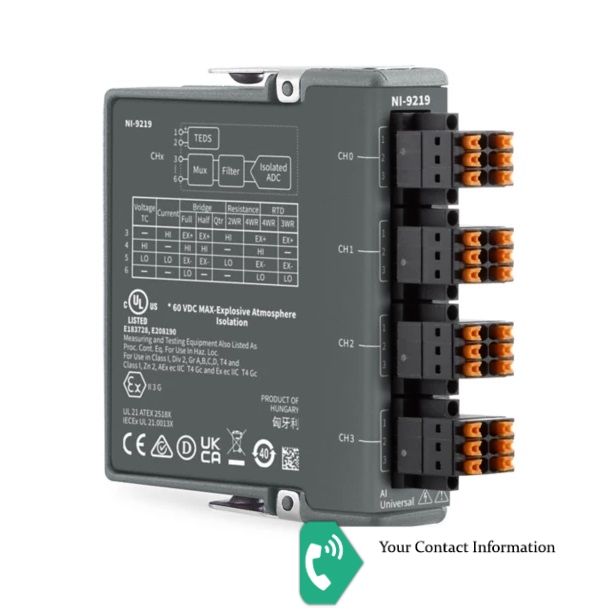 کارت داده برداری DAQ مدل NI-9219 برند National instrument