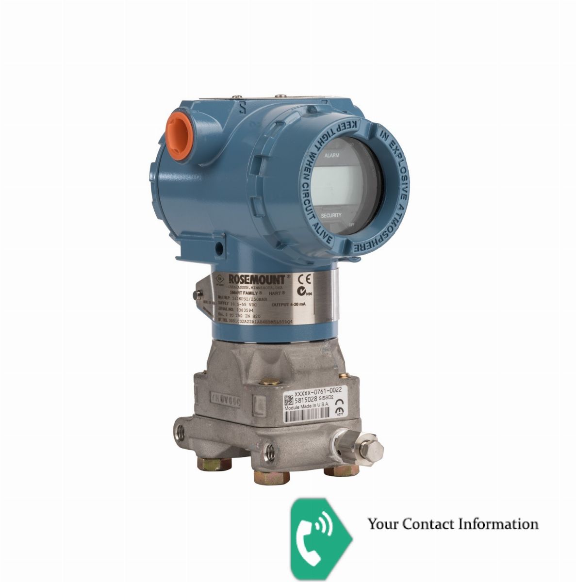 ترانسمیتر فشار مدل 3051CD2A22A1KS2B4E8M5Q4 برند Rosemount