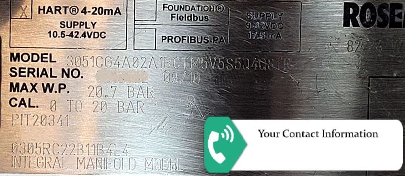 ترانسمیتر فشار مدل 3051CG4A02A1BCTM5V5S5Q4Q8TR برند Rosemount