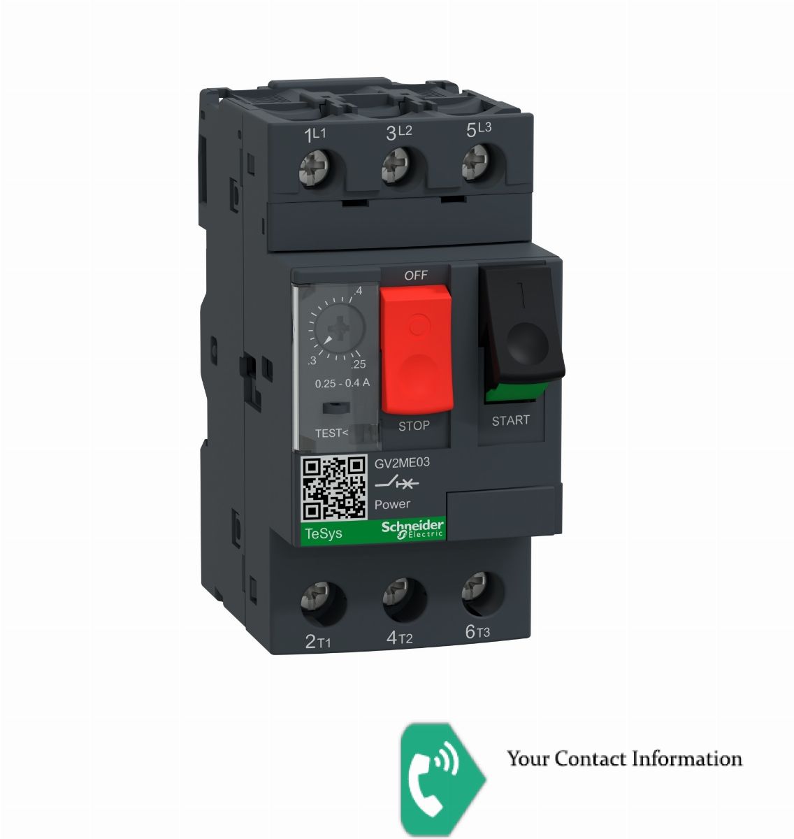 برق قدرت  مدل GV2ME03 برند Schneider