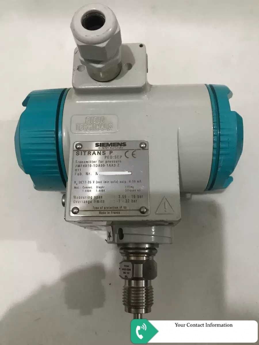 ترانسمیتر فشار مدل 7MF4010-1DA00-1AA3-ZB11 برند Siemens